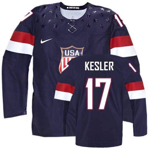 Olympic Hockey Ryan Kesler Authentic Kinder Navy Blau – Team USA #17 Auswärts 2014